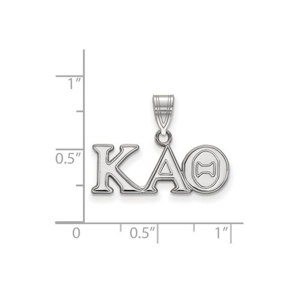 Sterling Silver Kappa Alpha Theta Medium Greek Letters Pendant - Picture 2 of 3